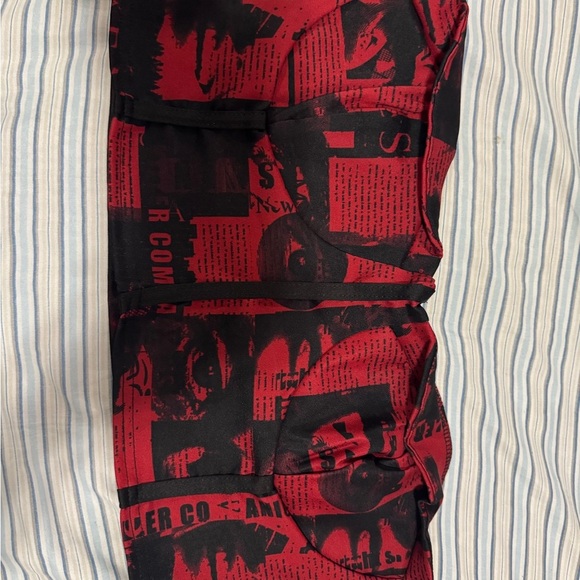 PrettyLittleThing Red and Black Graphic Bustier size USA 12 - Picture 4 of 10